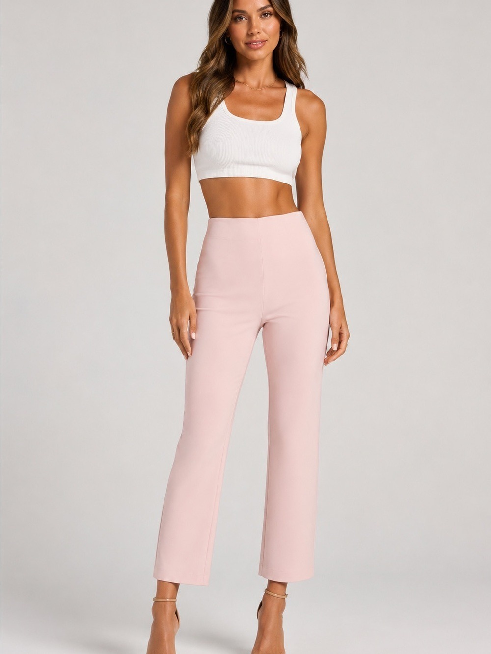 NWT Norma Kamali Pencil Pant Blush Pink High Waist Pants S